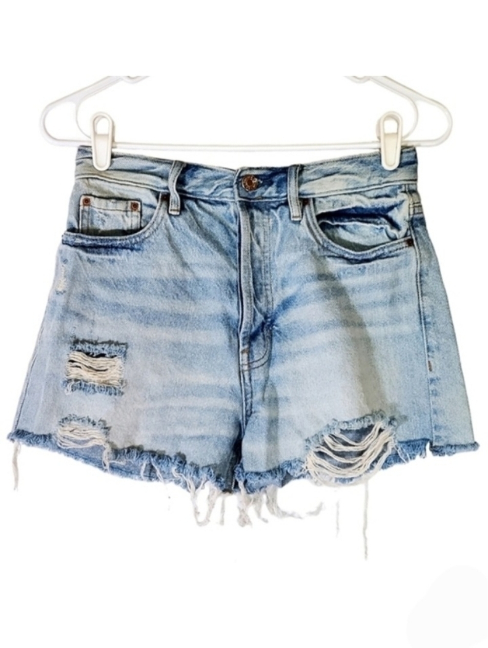 1564 * PacSun Distressed Ultra High Rise Vintage Shorts Light Wash Size 25